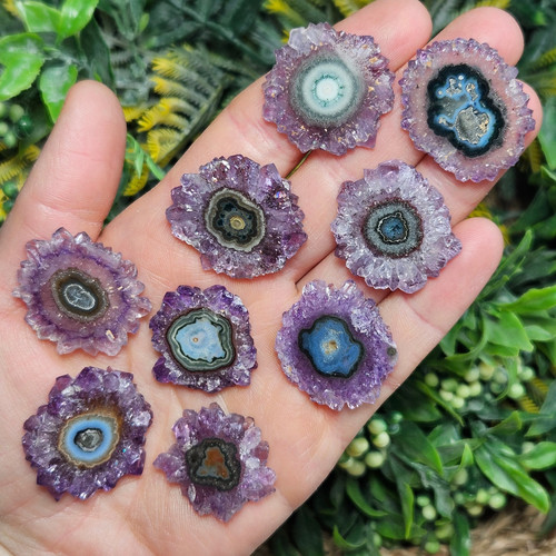 Amethyst stalactite slice - stalactite,