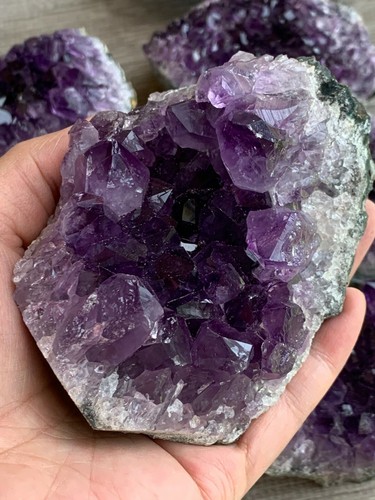Deep purple amethyst cluster - amethyst,