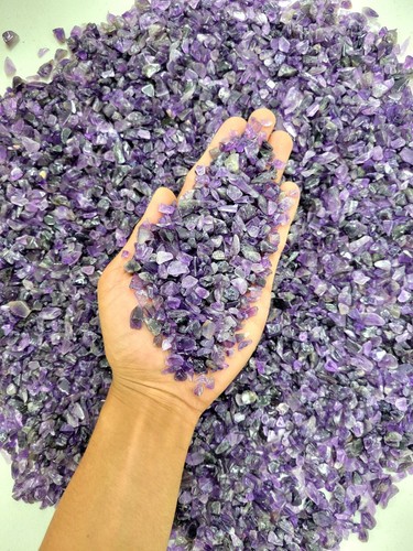 Tumbled amethyst crystal - amethyst, chips
